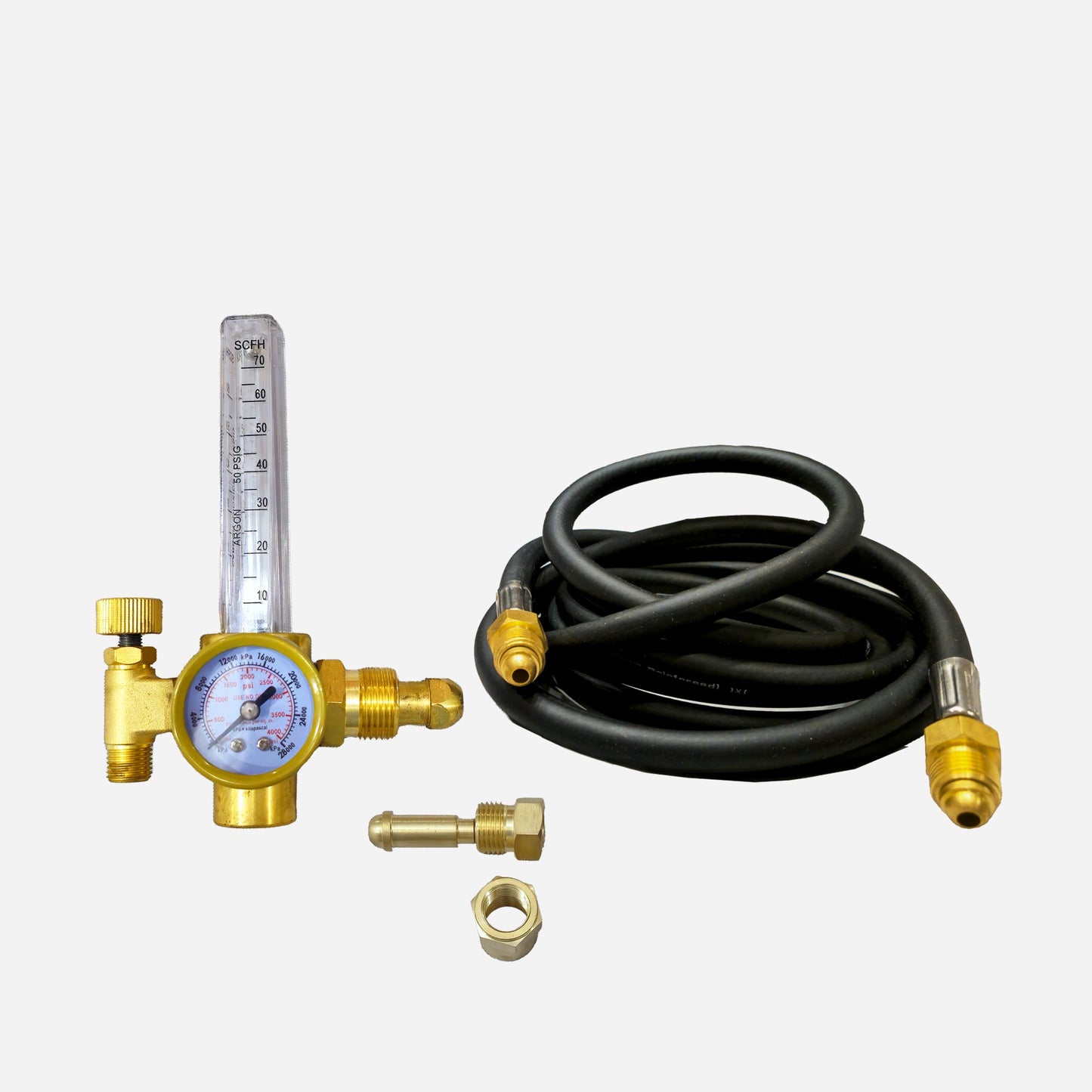 Argon & CO2 Gas Welding Regulator/Flowmeter with 10 ft Gas Hose